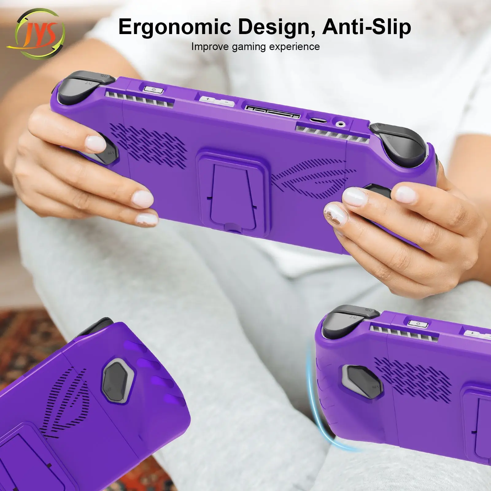 Premium TPU Case with Kickstand for ROG Ally Handheld TPU Protective Case with Back Bracket for ROG Ally Game Console Anti-slip