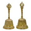 100% Brass Handicraft Large Engraved Hand Bell Produces Loud and Clear Sound School Meditation Church Bronze Bell Creative Gift 1
