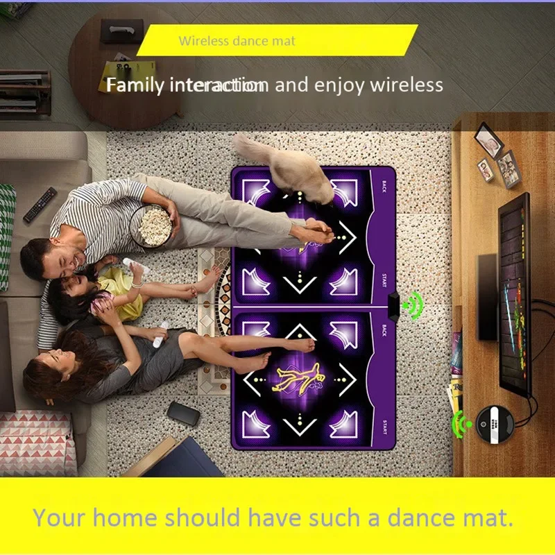 Wireless Double Dance Mat 2 Game Controllers Somatosensory Gamepad Computer TV with Yoga Games Exercise Fitness Dancing Machine