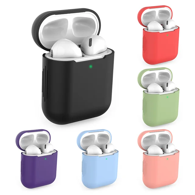 Fundas de silicona para auriculares Airpods 2 Generación, accesorios para  auriculares, caja protectora para Apple Airpods 2 - AliExpress