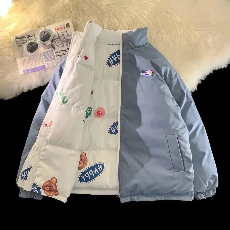 

2023 Loose Cotton Jacket Women's Jacket Coat New Double-sided Padded Jacket Y2K Winter Thickened Warm Padded Down Jacket