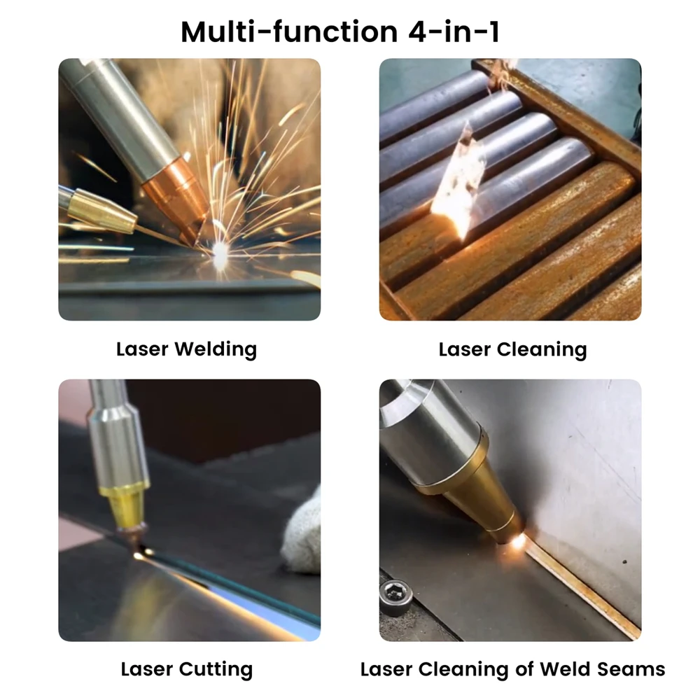 RECI 1500W 4 in 1 Multifunctional Laser Welding Machine with Handheld Raytools Welding Gun Automatic Wire Feeder 6