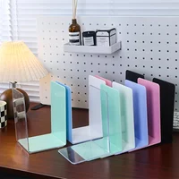 2pc Colorful L-Shaped Bookends Plastic Organizer Stand Office Stationery Holder Book Stand Desk Organizer Bookends 2