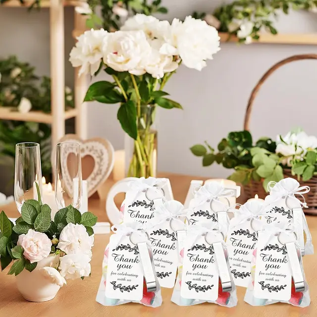 50-150PCS Bottle Opener Keychain Thank You Wedding Favors for