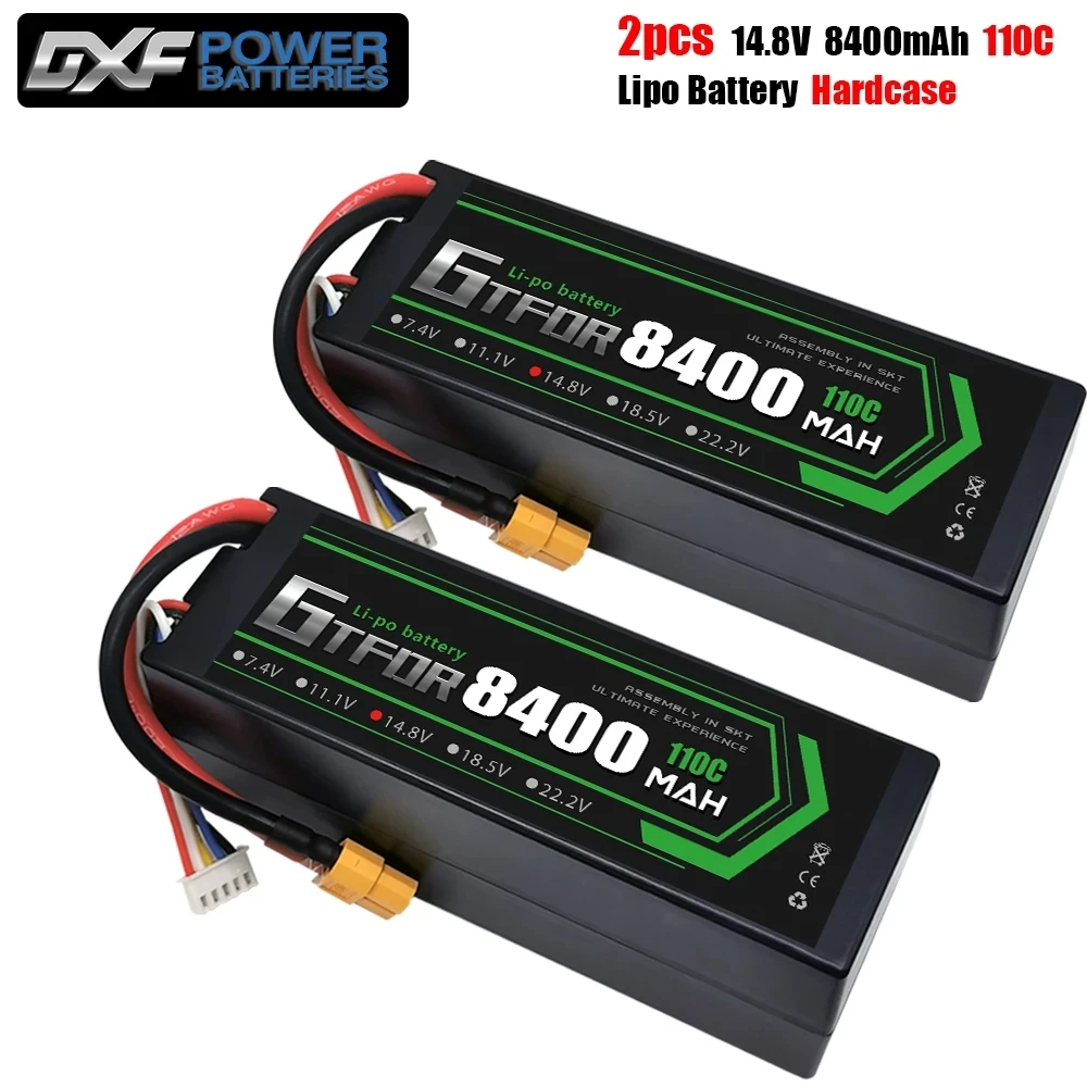 Gtfdr 4S Lipo Batteria 14.8V 8400Mah 110C Grafene Racing Series Hardcase Per Rc Truck Evader Bx Truggy 1/8 Buggy Arrma Xxmax 8S