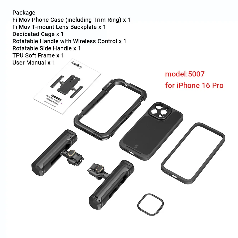 SmallRig モバイルビデオケージ for iPhone16promax Amazon.com: SMALLRIG x Brandon Li Mobile Video Kit for iPhone 16