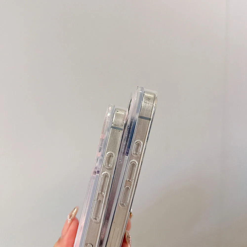 Korea Cute Dynamic quicksand Pink Grid Bear Transp...