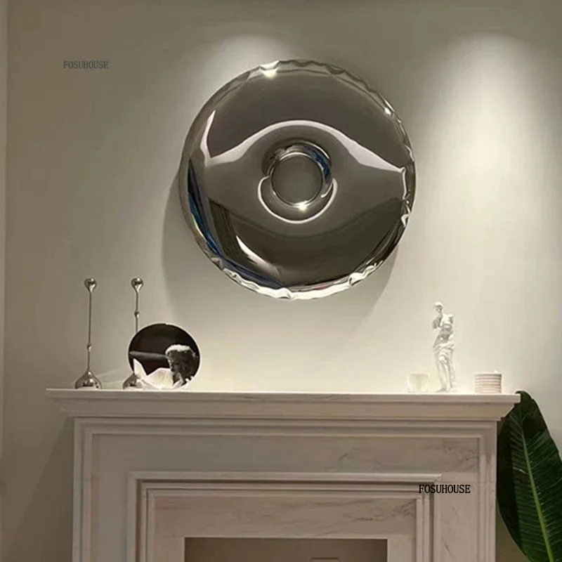 Nordic Stainless Steel Wall Decor for Living Room Decor Light Luxury Home Decoration Donut Shape Background Wall Decoration 5