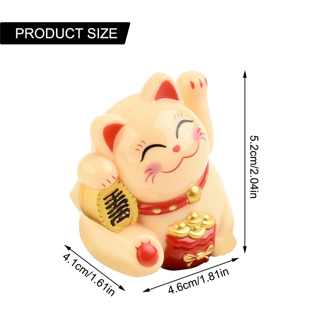 

Chinese Lucky Cat Mini-Solar Auto Waving Lucky Cat Car Decoration Cake Baking Statue Wealth Fortune Welcome Waving Cat Sculpture