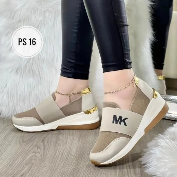 New Fashion Women Shoes Sports Casual Shoes Large Size Wedge Heel Casual Women Running Slip on Sneakers Zapatos De Mujer