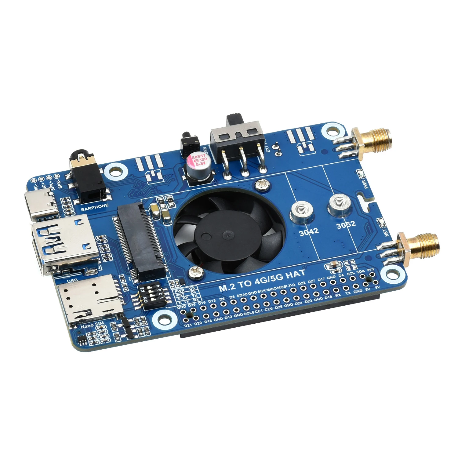 4G LTE SMS GPS GNSS  HAT 극ũƿ  Ÿ ŰƮ, RPI   4  B 5 3 3B ÷ , 2GB 4GB 8GB RAM