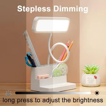 Desk Lamp Study Reading Light With Pen Phone Holder Function Led Table Lamp Bedroom Rechargeable USB Night Lights 5