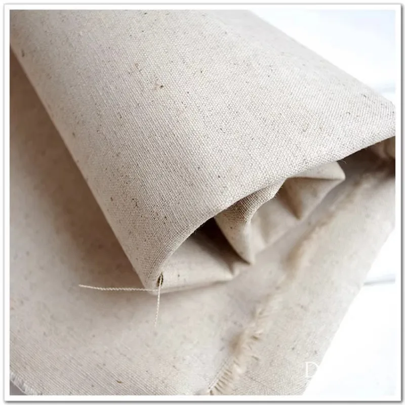 Linen Fabric Fabric For Sewing Cotton Linen Fabric By The Meter DIY Printing and Dyeing Fabric Curtain Plain Cotton Thick Wear-Resistant White Optic Linen