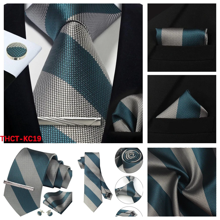 100 % Herren-Krawatten, klassisch, gestreift, Jacquard-gewebt, handgefertigt, für formelle Party, Hemd, Accessoires, Anzug, Krawatten, Krawatte – Detail 31