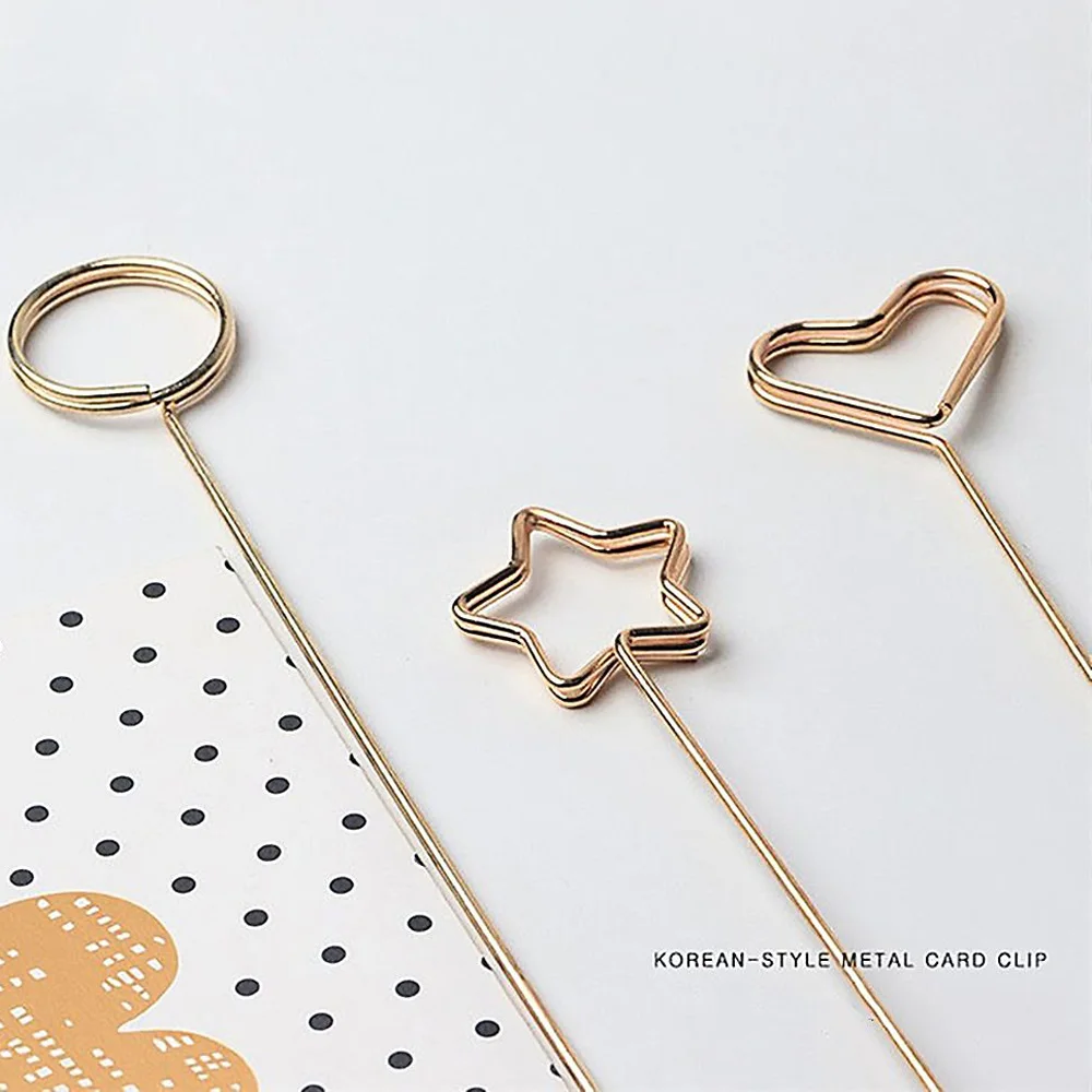 Flower Bouquet Card Holders 10PCS 34cm Metal Gold Cake Card Stick Clips Wedding Party DIY