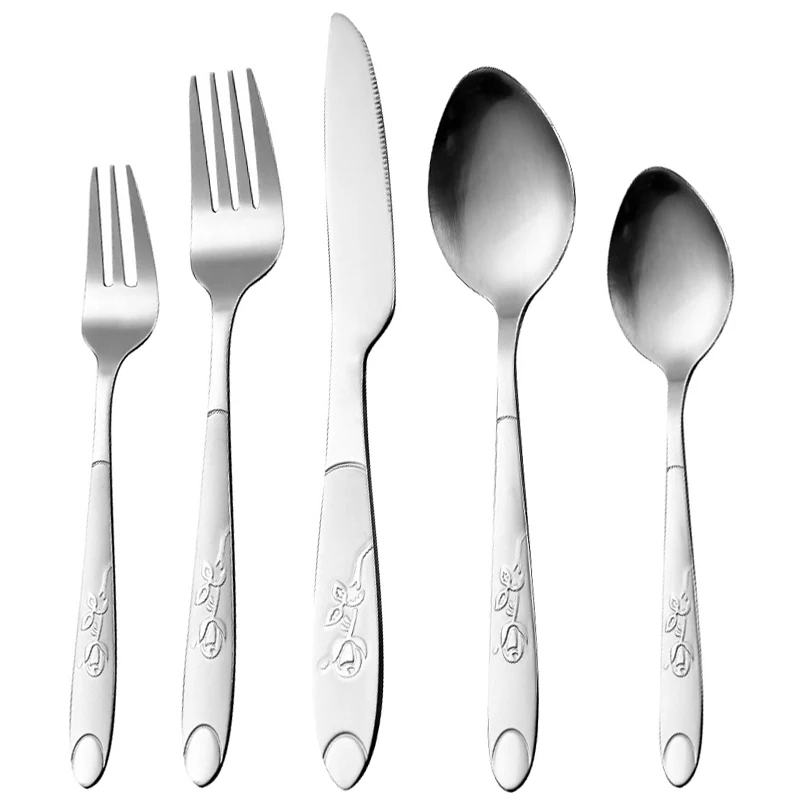 1/5/20 Pcs Silverware Set Stainless Steel Flatware Serving Utensil Set and Steak Knives for 4 Dishwasher Safe Cutlery