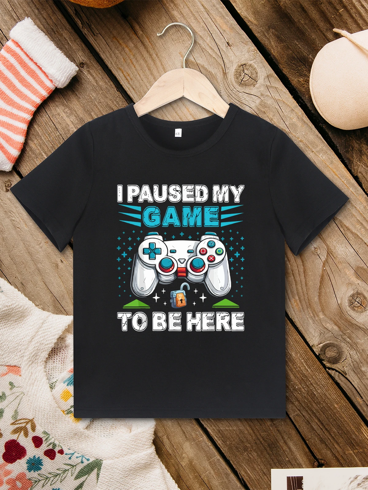 

Spring Summer Casual Outdoor Play Children Clothes “I Paused My Game To Be Here” Funny Harajuku Boys T-shirt Comfy Breathable