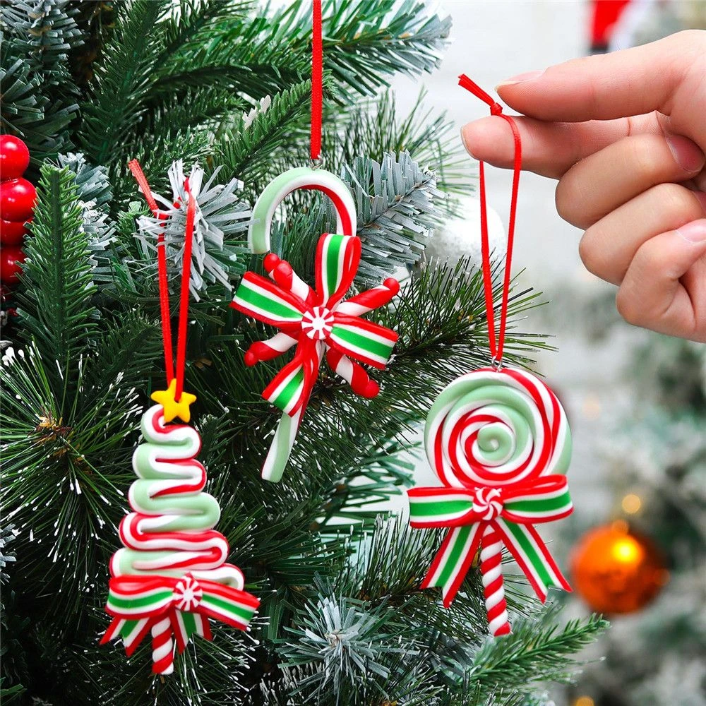 Adornos navideños para dulces, decoración navideña, bastón de caramelo,  bastones colgantes, manualidades para Corona de Navidad, suministros para  fiestas de árbol de Navidad| | - AliExpress
