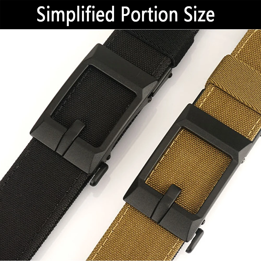 TUSHI Metal Automatic Buckle Hard Tactical Belt Double Layer Thickened Hanging Gun Belts For Men Outdoor Military Training Strap