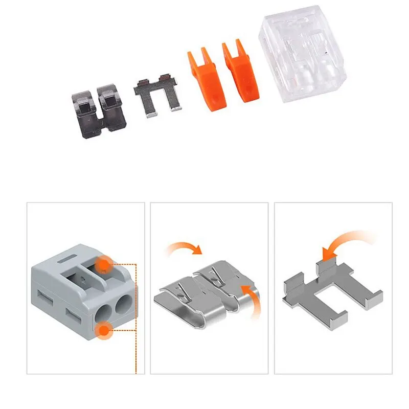 Wire Connectors 75Pcs Box Electrical Lever Wire Connectors 2 Port 3 Port 5 Electric Cable Clamp Mini Quick Wire Terminal Connector