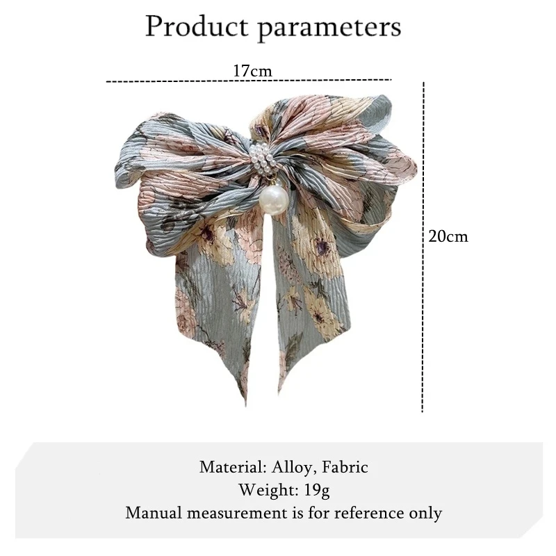 Big Bow Sweet Fabric Floral Hair Clip Korean Version of The Back of The Head Duckbill Clip hair clip