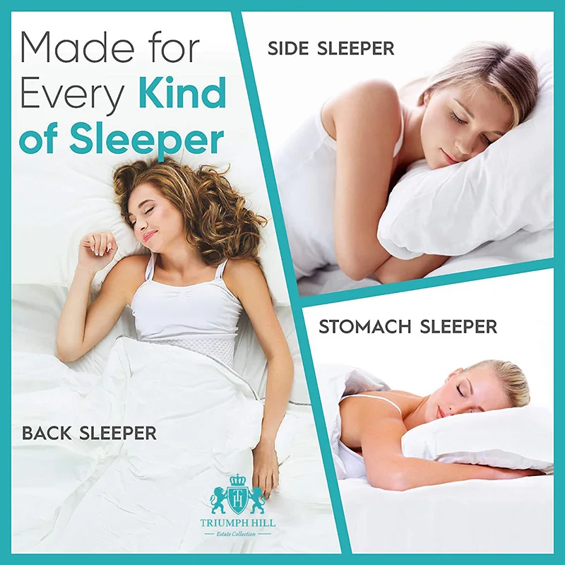 TOP Luxury 100% White Goose Down Filling Pillow Silk + Cotton Shell Soft Warm Silky Can Be Customized Size 5