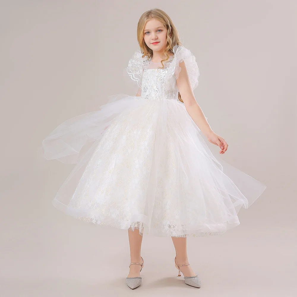 

Girls Party Dress 2 Colors 120cm-170cm Princess Cosplay Dresses Ball Gown Wedding Birthday Piano Costumes Photograph