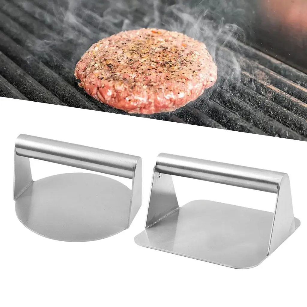 2 Manual Burger Press Meat Smasher Bacon Rustless Accessories Kitchen Tools