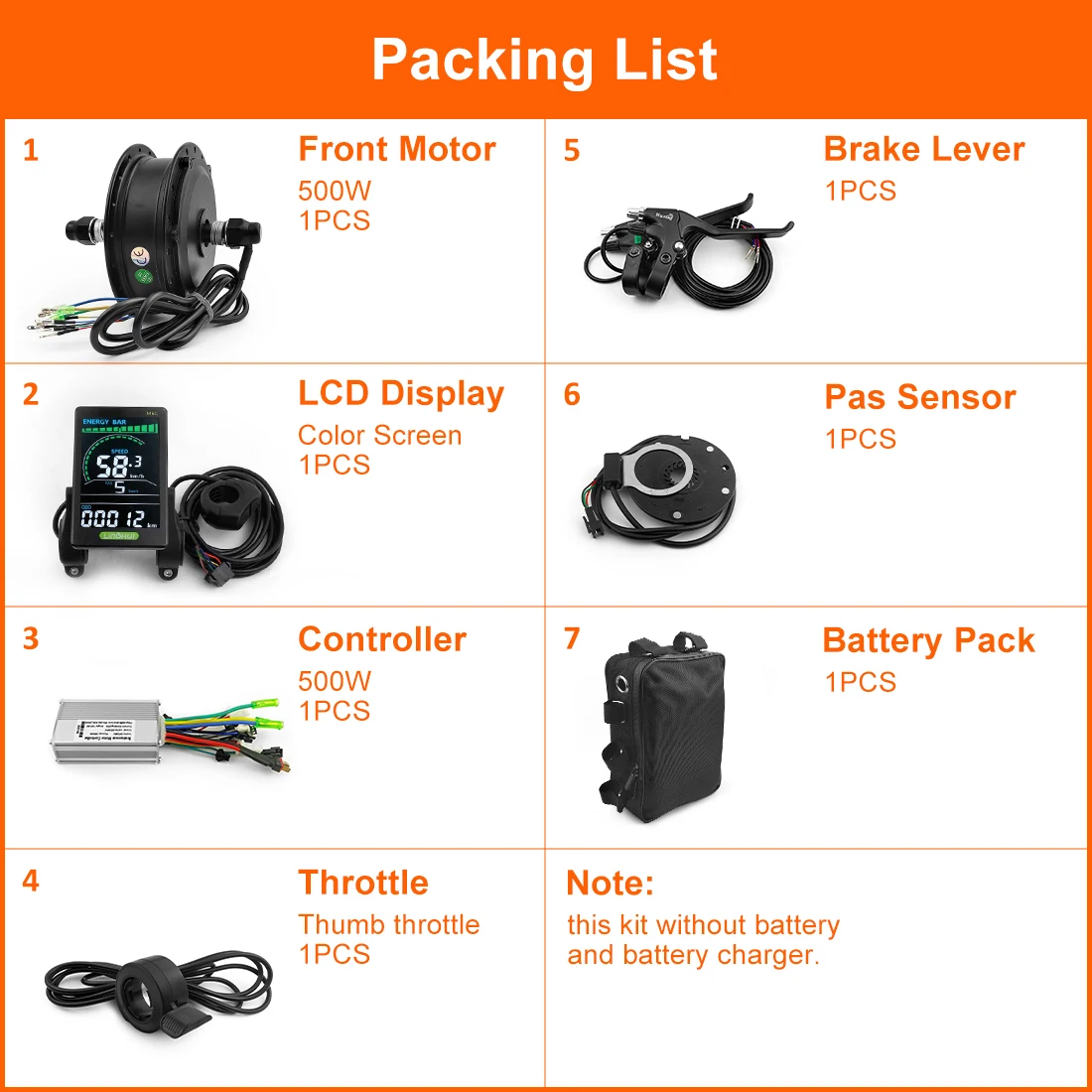 Kit de conversion de vélo électrique 48 V 1000 W/1500 W Kit de oteur