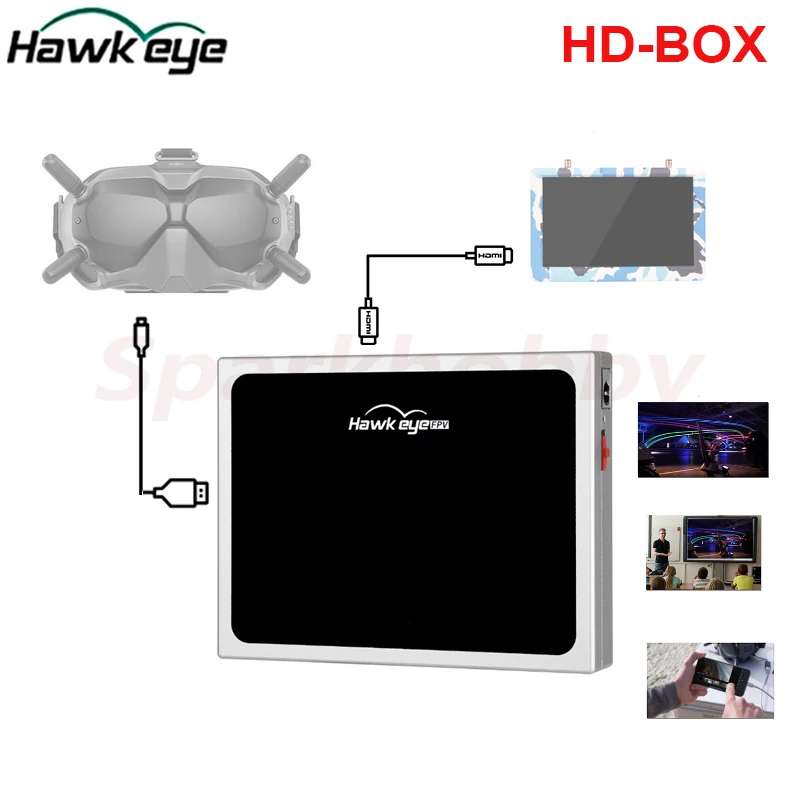 

Hawkeye Little Pilot HD-BOX HDMI FPV разрешение вывода сигнала 1080p 60 Гц 10,2*7,8*1,6 см серебристый для DJI V1 V2 видео очки сделай сам