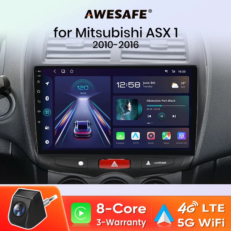 AWESAFE-autorradio inalámbrico para coche, dispositivo con Android, CarPlay, GPS, RDS, DSP, FM, 4G, para Mitsubishi ASX 1, 2010, 2011, 2011, 2012, 2013, 2014, 2015, 2016 1