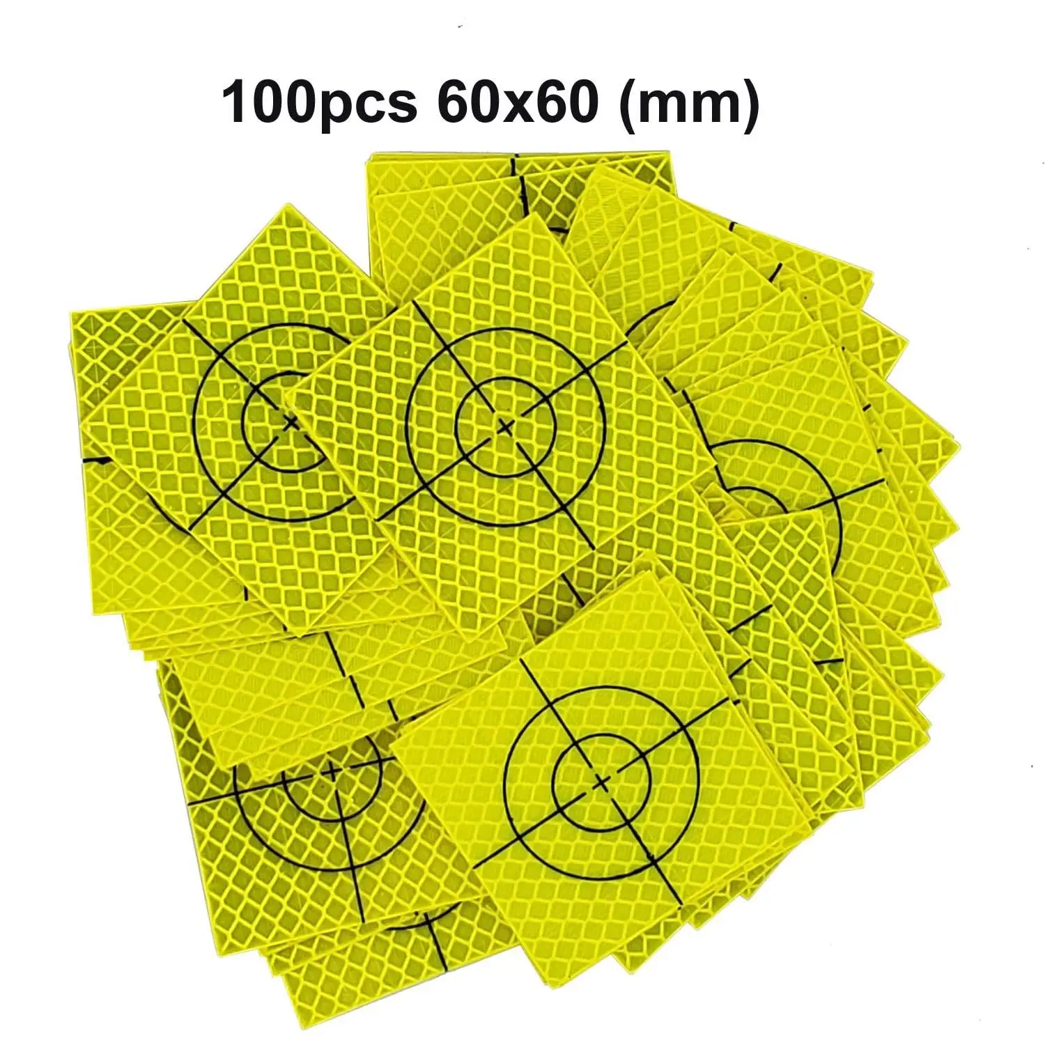 

100pc Total Station Reflector 20/30/40/50/60mm Reflector Sheet Fluorescent Reflector Target For Measuring Tool Quick Positioning