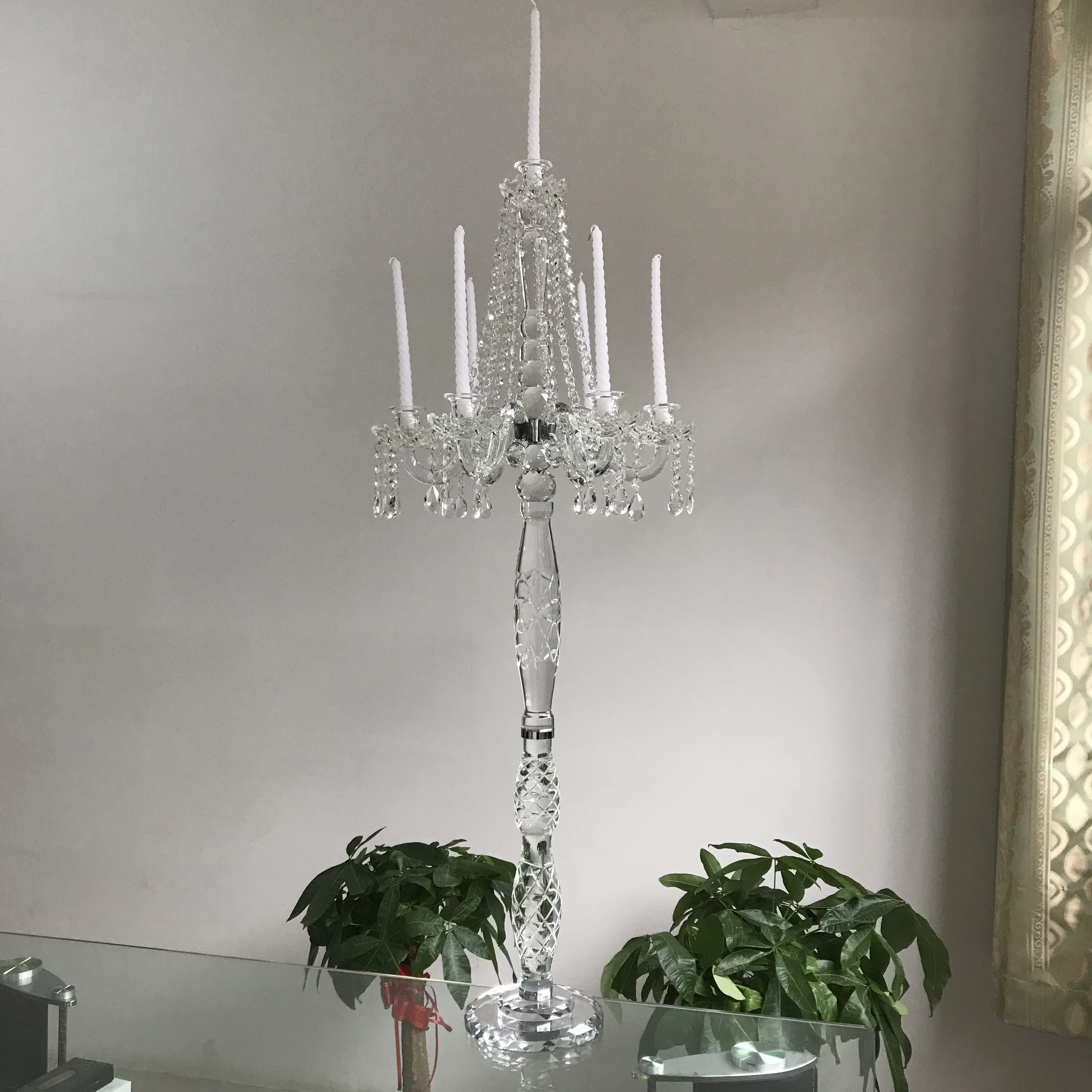 

Wholesale 9 arms crystal candelabra table decoration for wedding