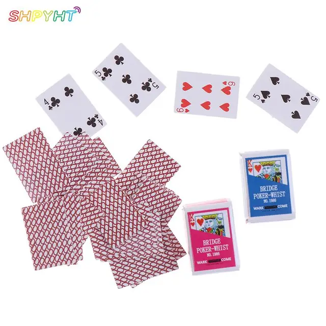 Cute 1:12 Miniature Games Poker Mini Dollhouse Playing Cards Miniature For Dolls Accessory Home Decoration High Quality 2