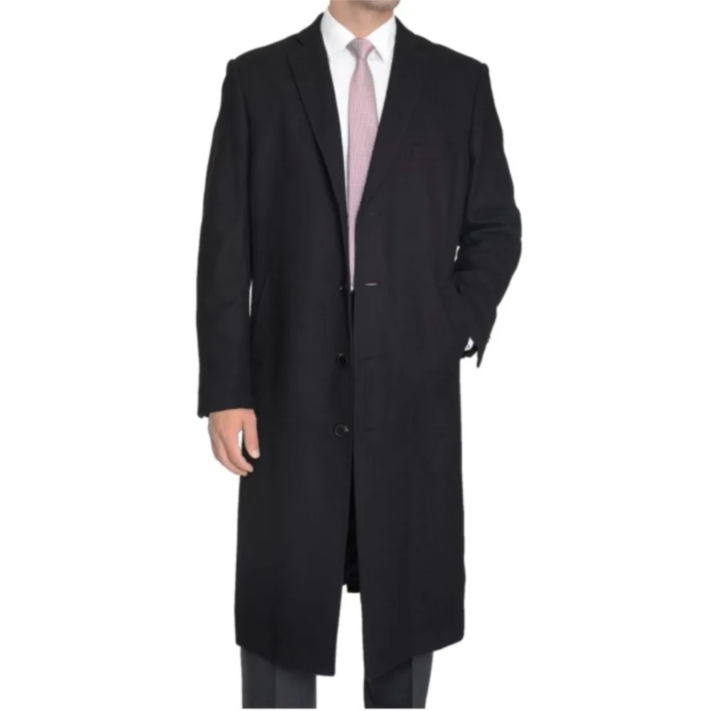 

Men Wool Cashmere Single Breasted Full Length Overcoat Top Coat Long Trench Coat For Men Luxury Gentleman Winter Soft Robe Coat
