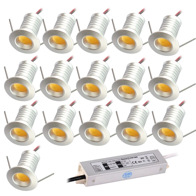 

0.5W 1W Mini Led Downlight Met Transformator Plafond Spotlight Slaapkamer Keuken 12V Focos Spot Light Trap Kast Party lampen