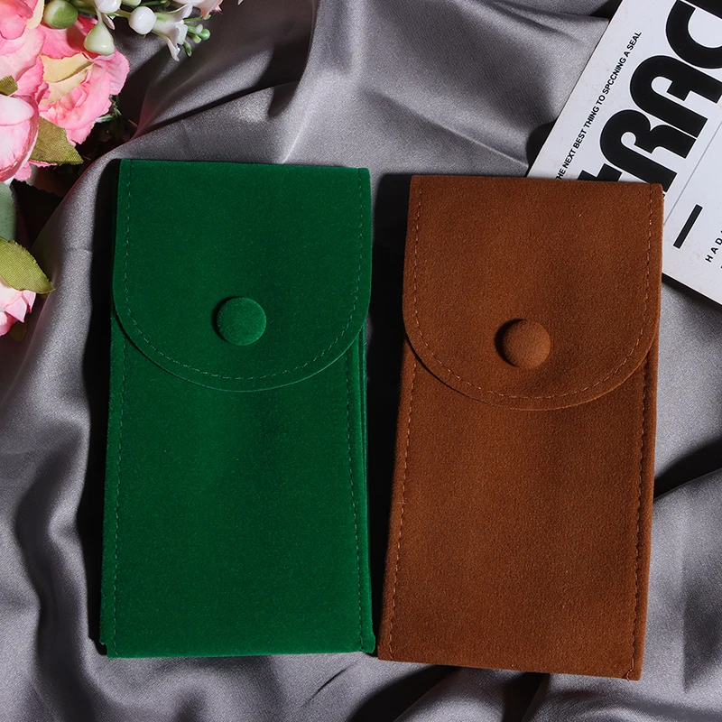 1Pc Watch Storage Bag Portable Flannelette Fabric Watch Pouch Travel Organizer Display Pouch Storage Box Green/Brown/Green