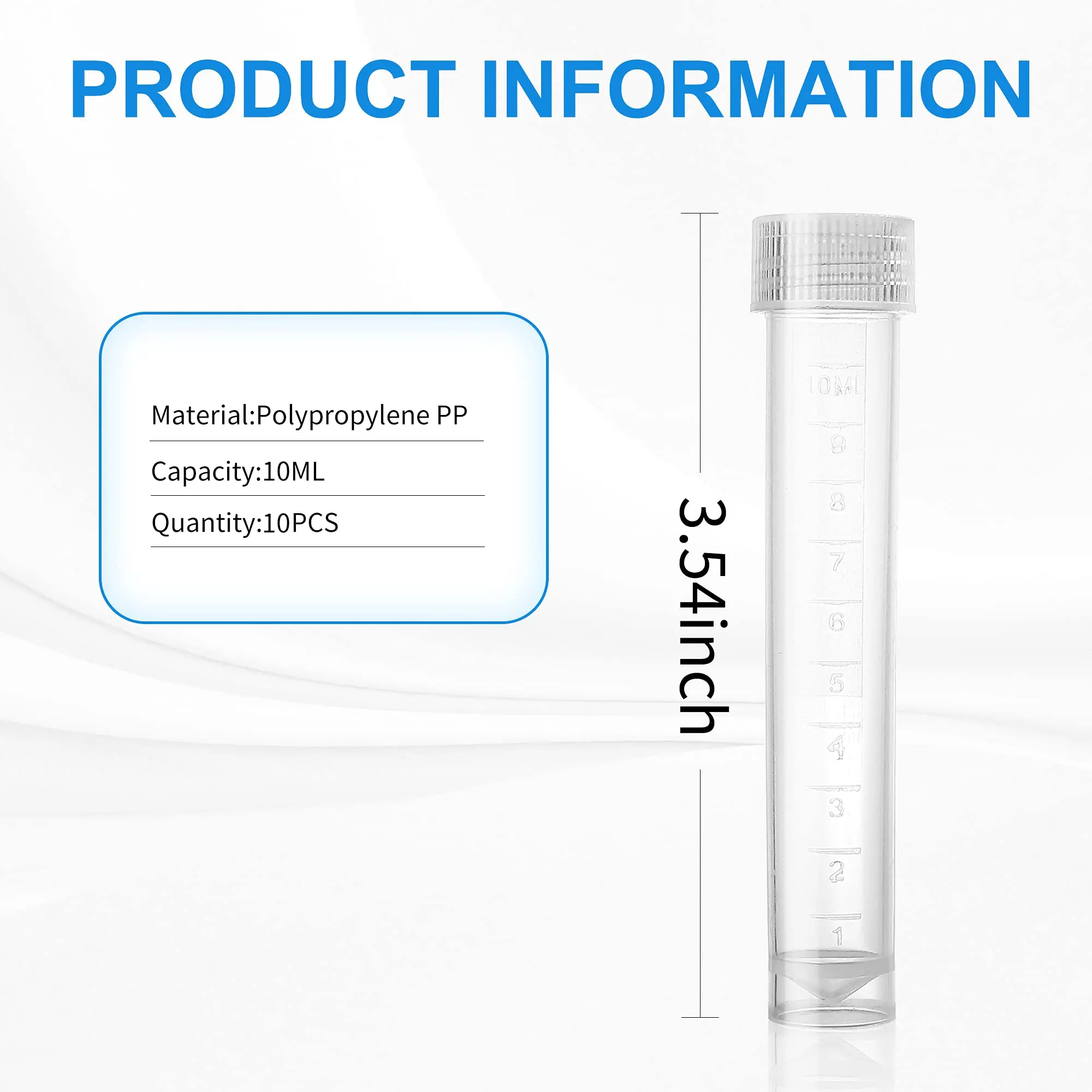 10ml Lab Plastic Frozen Test Tubes cryotube Vial Seal Cap Container for Laboratory School Educational , 30pcs