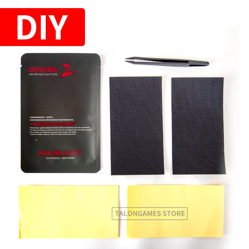 Hotline Jogos Mouse Anti-slip Grip Tape Versão Faça Você Mesmo Almofadas Resistentes ao Suor Adesivos Laterais Pcs