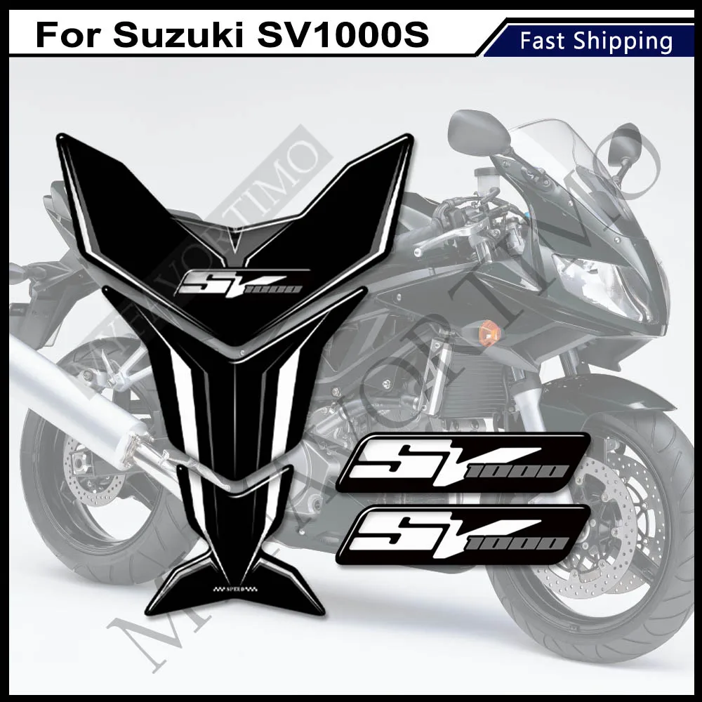 

For Suzuki SV1000S SV 1000 S Accessories Motorcycle Tank Pad Fuel Protector Emblem Badge Logo 3D Stickers Decal Knee