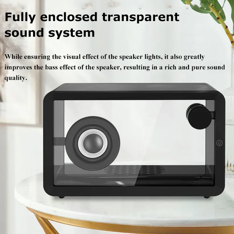 Portable Wireless Bluetooth Speakers Transparent Organic Glass Hi-fi Sound Loudspeaker RGB Colorful Ambient Light Music Player