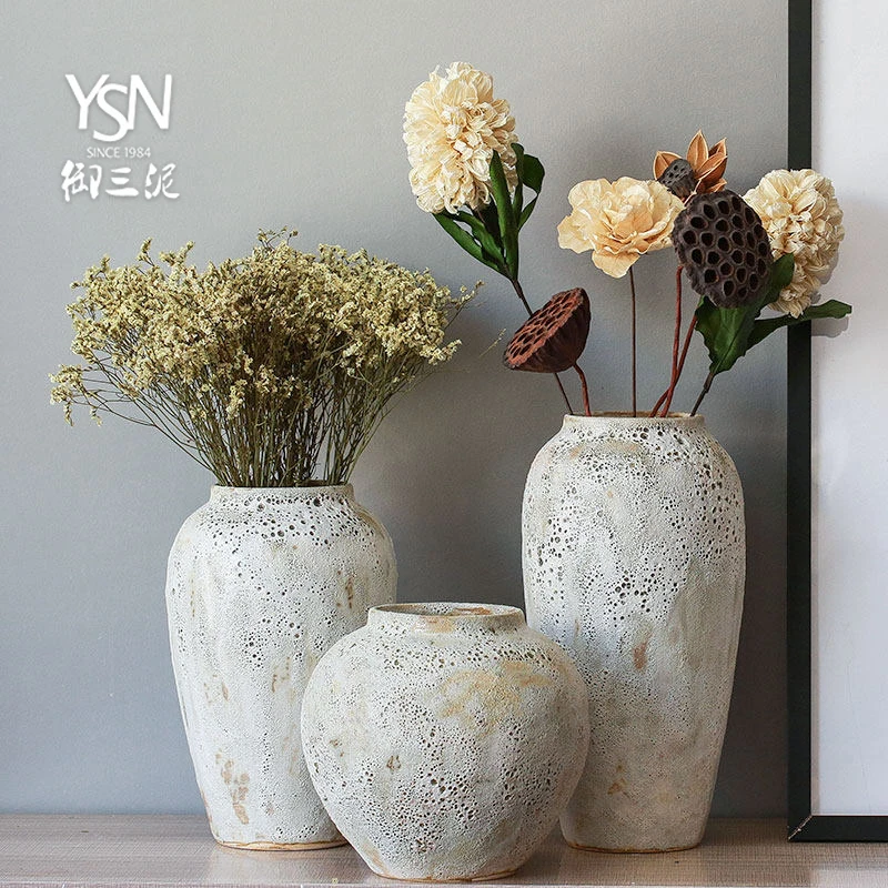 

Modern minimalist living room can hydroponic pottery dried flower ceramic flower arrangement vase nordic ins ornament vintage st