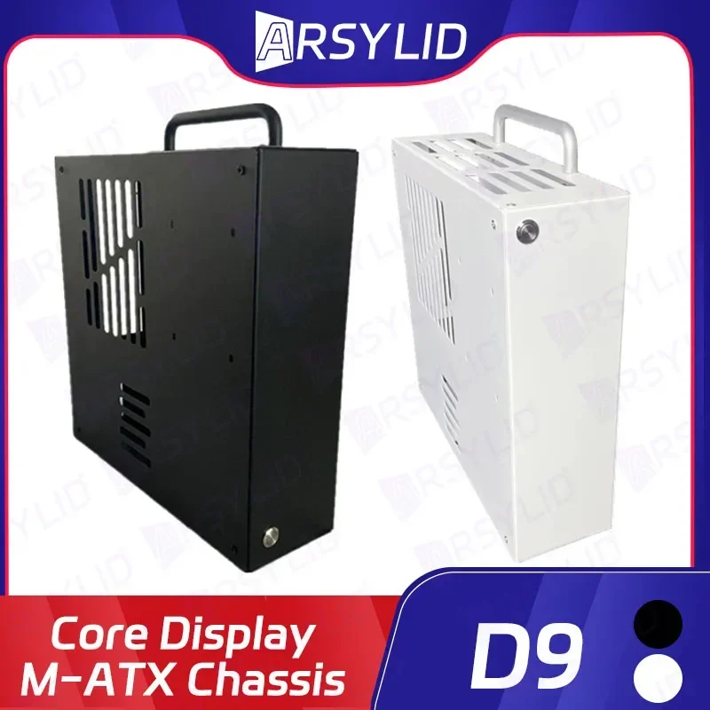 ARSYLID D9 M-ATX Computer Case 5.3L Smaller Mini Core Display Form Factor Chassis 63mm Radiator Flex PSU For pc case pc chassis computer chassis frame
