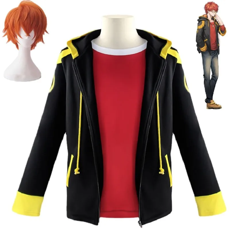 

Game Mystic Messenger 707 Seven Luciel Saeyoung Choi Cosplay Costume Wig Anime Zipper Jacket Hoodies Coat T-Shirt Halloween Suit