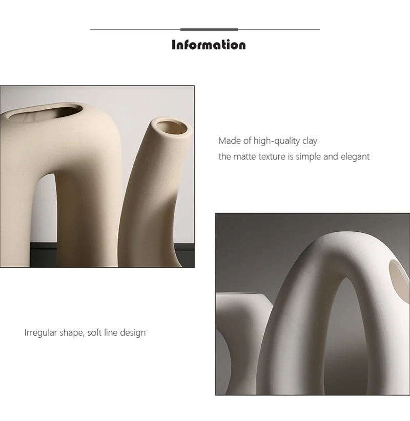 Vilead Nordic Ceramic Vase Modern Multiple Styles Ornaments for Office Kitchen Desktop Indoor Dining Room Home Best Family Gift