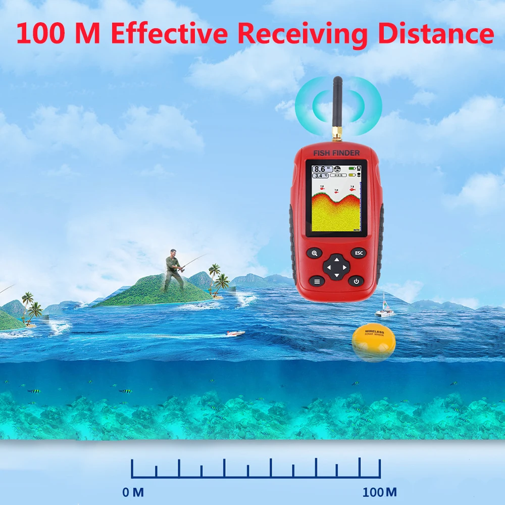 XF88 Sonar Fish Finders, Fishing Echo, 36M Sounder, Portable Fishing  Detector, Fishing Accessories