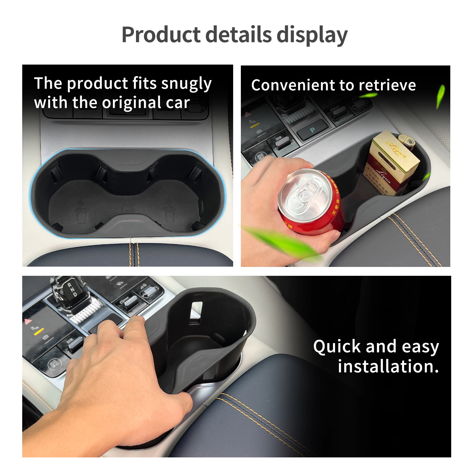 BYD Song Plus 2023-2025 중앙 제어 워터 컵 홀더 자동 인테리어 액세서리 TPE 자동차 음료 홀더 보관함