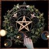 Pagan Altar Cloth with Star Pattern Vibrant Floral & Plants Vines Tarot Cloth For Divination Decor Witchcraft Oracle Cards Pads 4