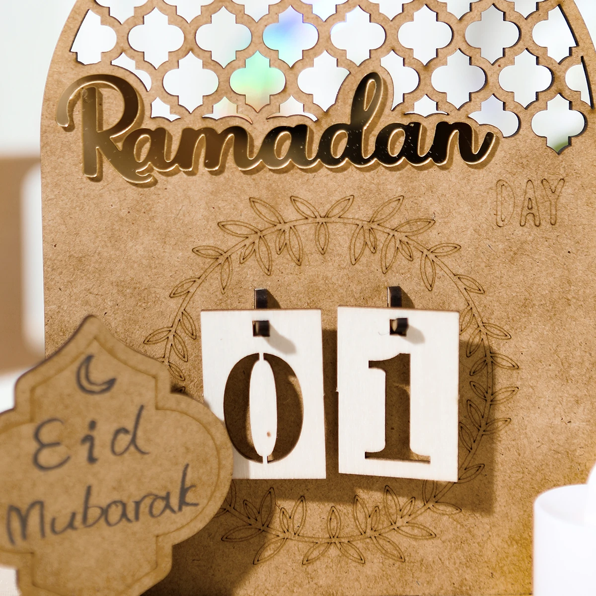 Ramadan Décorations Feutre Compte à rebours Calendrier Suspendu 2023 Eid  Mubarak Kareem Calendrier de l'Avent Pocket Muslim Islamic Home Decor