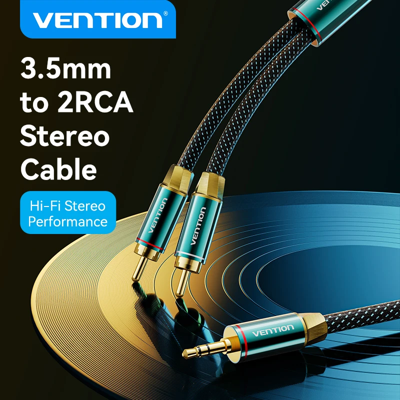 Premium Hi-Fi Braided RCA to AUX Audio Cable